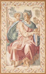 4’7”x7’2” Tan Wool Hand-Knotted Tapestry