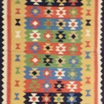 3’5”x5’ Persian Kilim Red Wool Hand-Knotted Rug