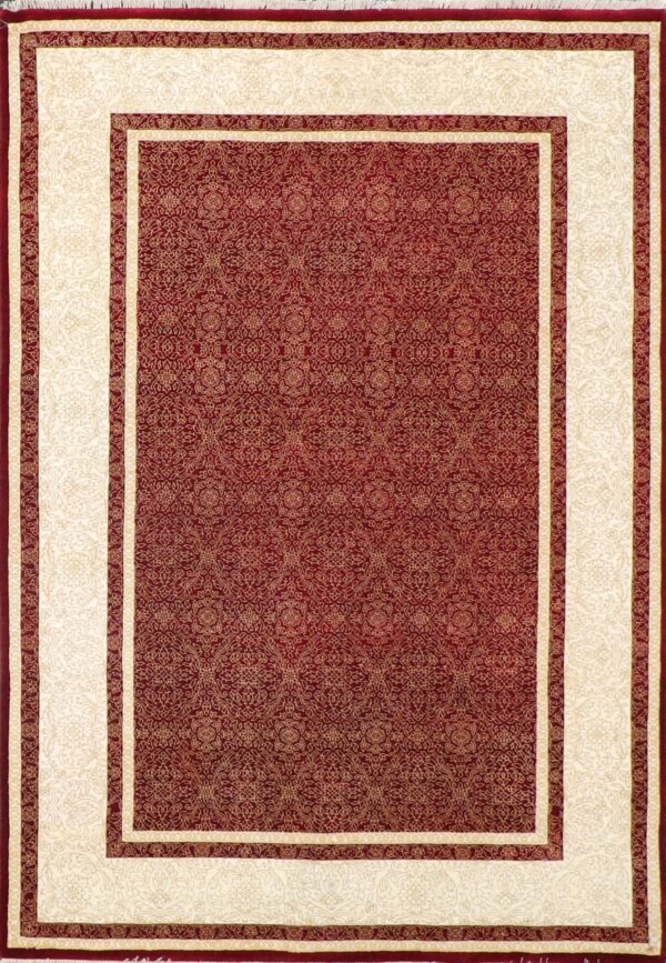 4’8”x6’7” Traditional Red Wool Hand-Knotted Rug - Direct Rug Import | Rugs in Chicago, Indiana,South Bend,Granger