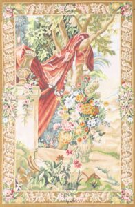 3’x5’ Floral Brown Wool Hand-Knotted Tapestry