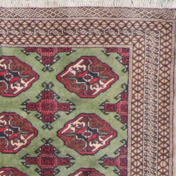 4’4”x6’1” Decorative Persian Bokhara Green Wool Hand-Knotted Rug - Direct Rug Import | Rugs in Chicago, Indiana,South Bend,Granger