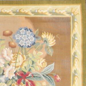 4’x5’ Floral Vase Wool Hand-Knotted Tapestry