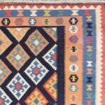 5’2”x6’8” Persian Kilim Navy Wool Hand-Knotted Rug - Image 2