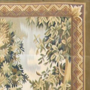 4’8”x6’7” Brown Wool Hand-Knotted Tapestry