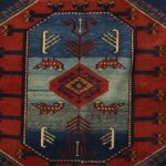3’7”x4’11” Tribal Persian Antique Blue Wool Hand-Knotted Rug - Image 3