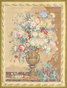 4’x5’ Floral Vase Wool Hand-Knotted Tapestry