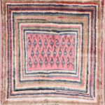 3’x3’2” Persian Hamedan Wool Hand-Knotted Rug