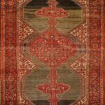 4’5”x6’7” Tribal Persian Antique Red Wool Hand-Knotted Rug