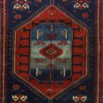 3’7”x4’11” Tribal Persian Antique Blue Wool Hand-Knotted Rug