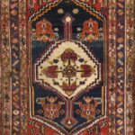 2’6”x3’11” Traditional Navy Persian Wool Hand-Knotted Rug