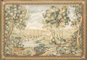 4’8”x6’7” Brown Wool Hand-Knotted Tapestry