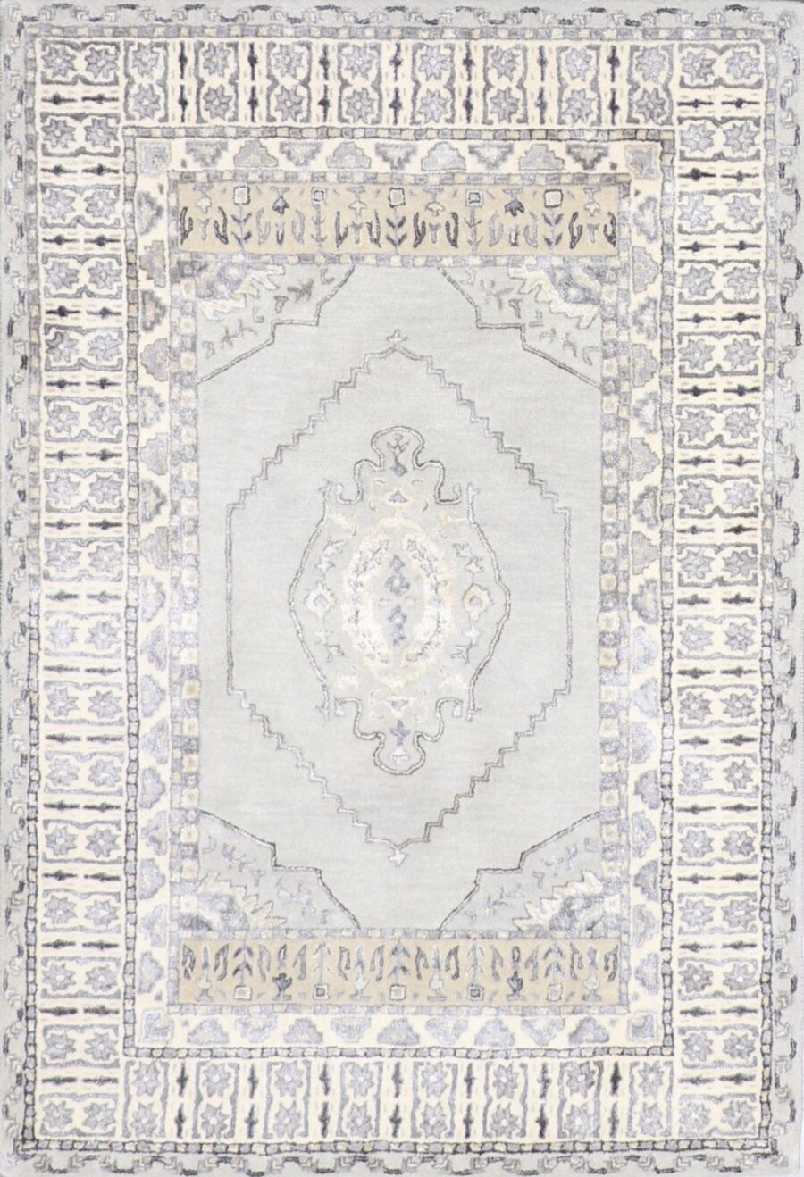 4’x6’ Decorative Gray Vintage Wool & Silk Hand-Tufted Rug - Direct Rug Import | Rugs in Chicago, Indiana,South Bend,Granger