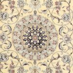 3’x4’5” Traditional Ivory Persian Wool & Silk Hand-Knotted Rug - Image 2