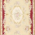 2’5”x7’11” Needlepoint Gold Wool Flat-Weave Rug - Image 2