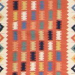 3’5”x4’10” Persian Kilim Orange Wool Hand-Knotted Rug - Image 3