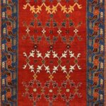 3’x4’3” Traditional Red Persian Gabbeh Wool Hand-Knotted Rug