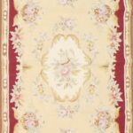2’5”x7’11” Needlepoint Gold Wool Flat-Weave Rug