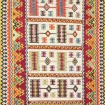 4’4”x9’6” Persian Kilim Ivory Wool Hand-Knotted Rug