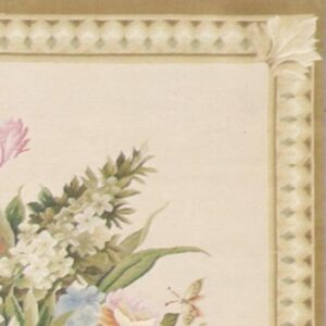 3’5”x4’2”  Floral Wool Hand-Knotted Tapestry