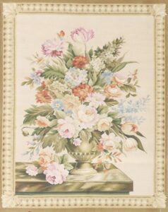 3’5”x4’2”  Floral Wool Hand-Knotted Tapestry