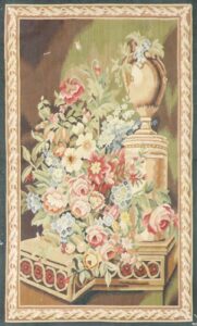 3’x5’2” Green Flatweave Wool Hand-Knotted Tapestry