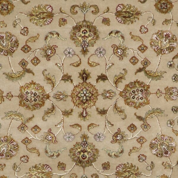 6'x8'11" Traditional Tan Tabriz Wool & Silk Hand-Knotted Rug - Direct Rug Import | Rugs in Chicago, Indiana,South Bend,Granger