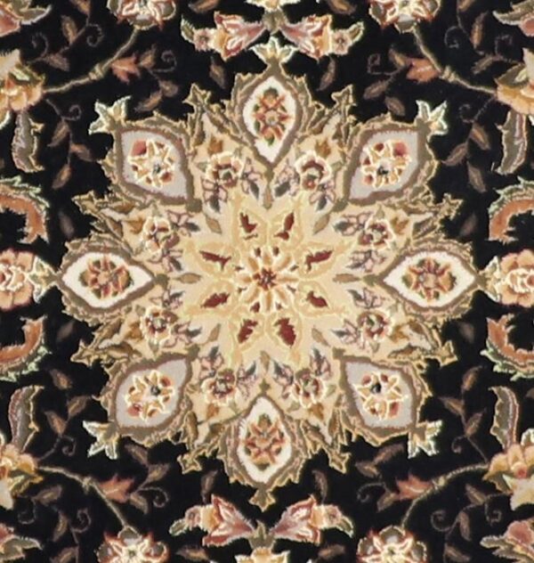 5’x8’ Traditional Tabriz Madeline Black Wool & Silk Hand-Tufted Rug - Direct Rug Import | Rugs in Chicago, Indiana,South Bend,Granger