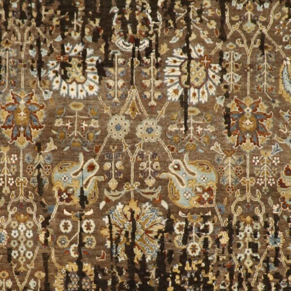 7'9"x9'11" Transitional Brown Wool & Silk Hand-Knotted Rug - Direct Rug Import | Rugs in Chicago, Indiana,South Bend,Granger