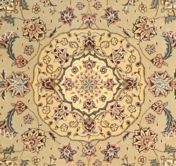 5’6”x5’6” Decorative Ivory Wool & Silk Hand-Tufted Rug - Direct Rug Import | Rugs in Chicago, Indiana,South Bend,Granger