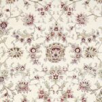 6'1"x8'8" Traditional Ivory Tabriz Wool & Silk Hand-Knotted Rug - Direct Rug Import | Rugs in Chicago, Indiana,South Bend,Granger