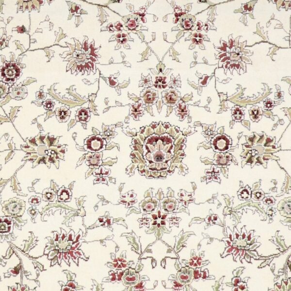 6'1"x8'8" Traditional Ivory Tabriz Wool & Silk Hand-Knotted Rug - Direct Rug Import | Rugs in Chicago, Indiana,South Bend,Granger