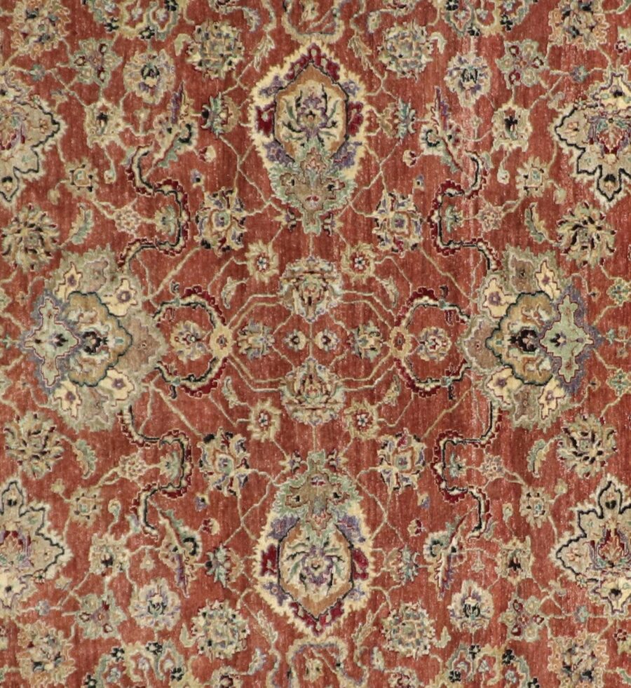 9'2"x11'10" Traditional Terracotta Wool Hank-Knotted Rug - Direct Rug Import | Rugs in Chicago, Indiana,South Bend,Granger