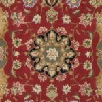 3’8”x5’7” Traditional Red Wool & Silk Hand-Tufted Rug - Image 3