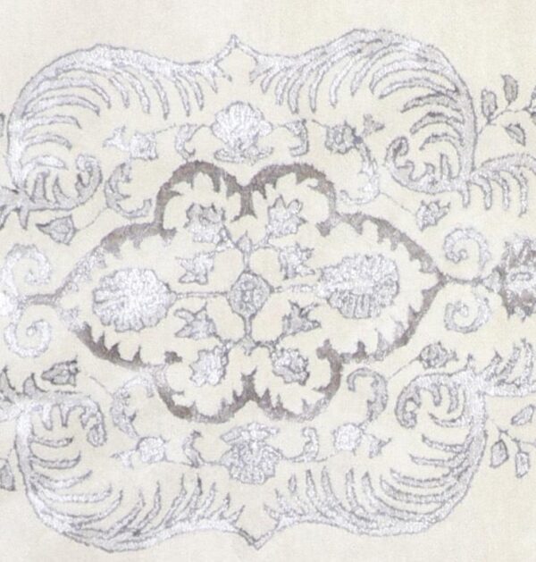 4’11”x4’11” Decorative Ivory Vintage Wool & Silk Hand-Tufted Rug - Direct Rug Import | Rugs in Chicago, Indiana,South Bend,Granger