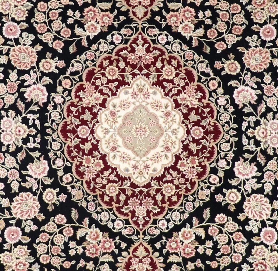 8'x9'10" Traditional Tabriz Wool & Silk Hand-Knotted Rug - Direct Rug Import | Rugs in Chicago, Indiana,South Bend,Granger