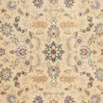 8’5”x8’5” Contemporary Tan Wool & Silk Hand-Tufted Rug - Image 2