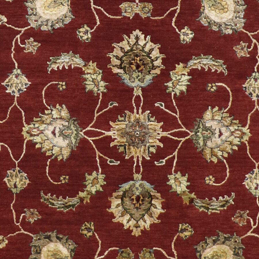 6'x9' Traditional Burgundy Tabriz Wool & Silk Hand-Knotted Rug - Direct Rug Import | Rugs in Chicago, Indiana,South Bend,Granger