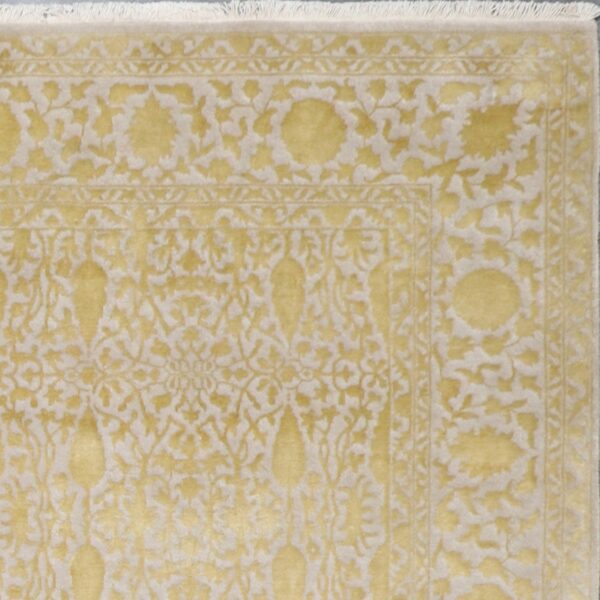 6'1"x9'7" Transitional classic Gold Wool & Silk Hand-Knotted Rug - Direct Rug Import | Rugs in Chicago, Indiana,South Bend,Granger