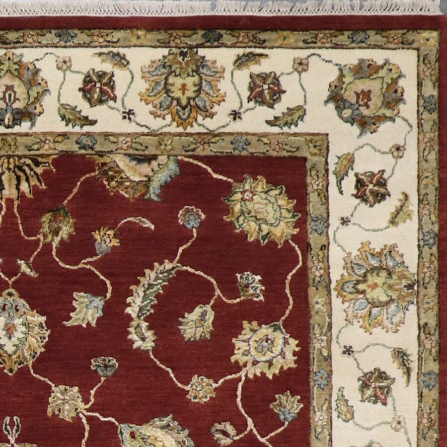 6'x9' Traditional Burgundy Tabriz Wool & Silk Hand-Knotted Rug - Direct Rug Import | Rugs in Chicago, Indiana,South Bend,Granger