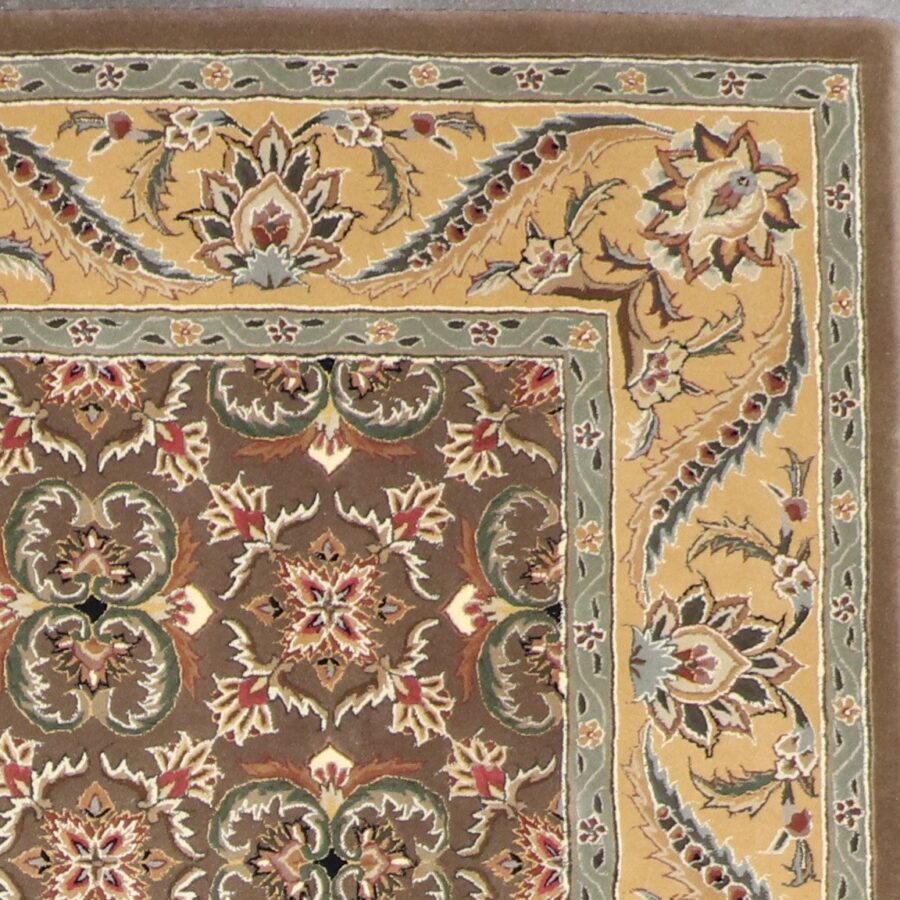 8’x11” Traditional Tabriz Brown Wool & Silk Hand-Tufted Rug - Direct Rug Import | Rugs in Chicago, Indiana,South Bend,Granger