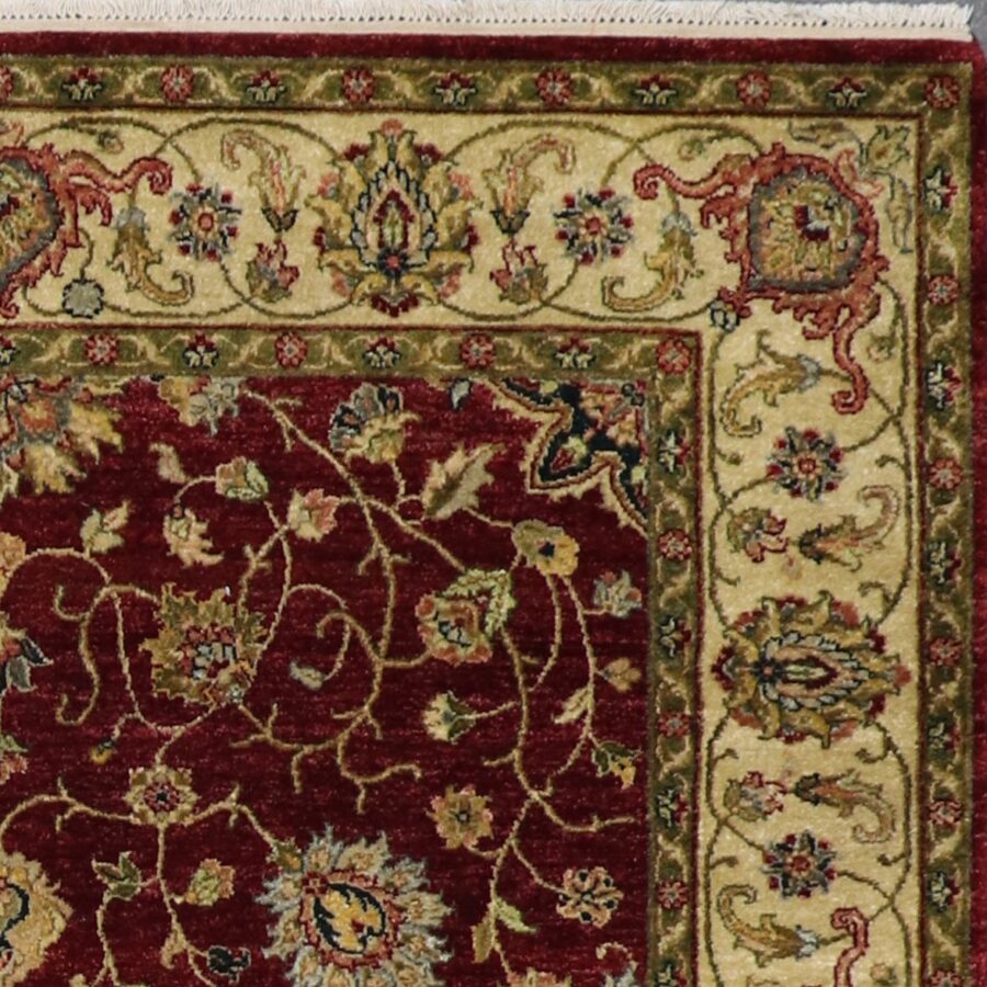 5'7"x8'6" Traditional Burgundy Kashan Wool Hand-Knotted Rug - Direct Rug Import | Rugs in Chicago, Indiana,South Bend,Granger