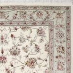 6'1"x8'8" Traditional Ivory Tabriz Wool & Silk Hand-Knotted Rug - Direct Rug Import | Rugs in Chicago, Indiana,South Bend,Granger