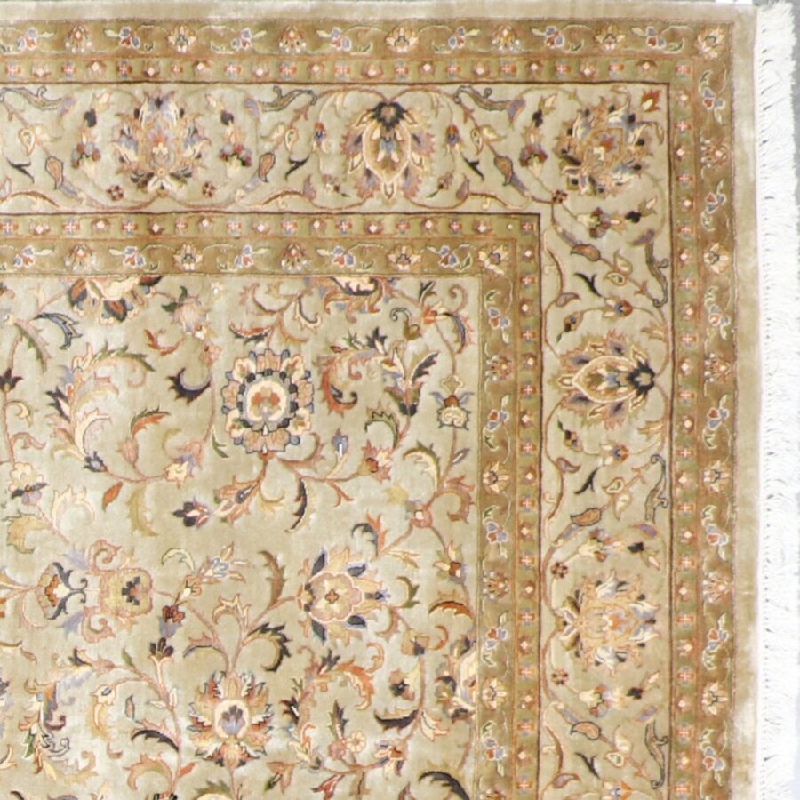 5’8”x7’11” Traditional Tan Wool & Silk Hand-Knotted Rug - Direct Rug Import | Rugs in Chicago, Indiana,South Bend,Granger