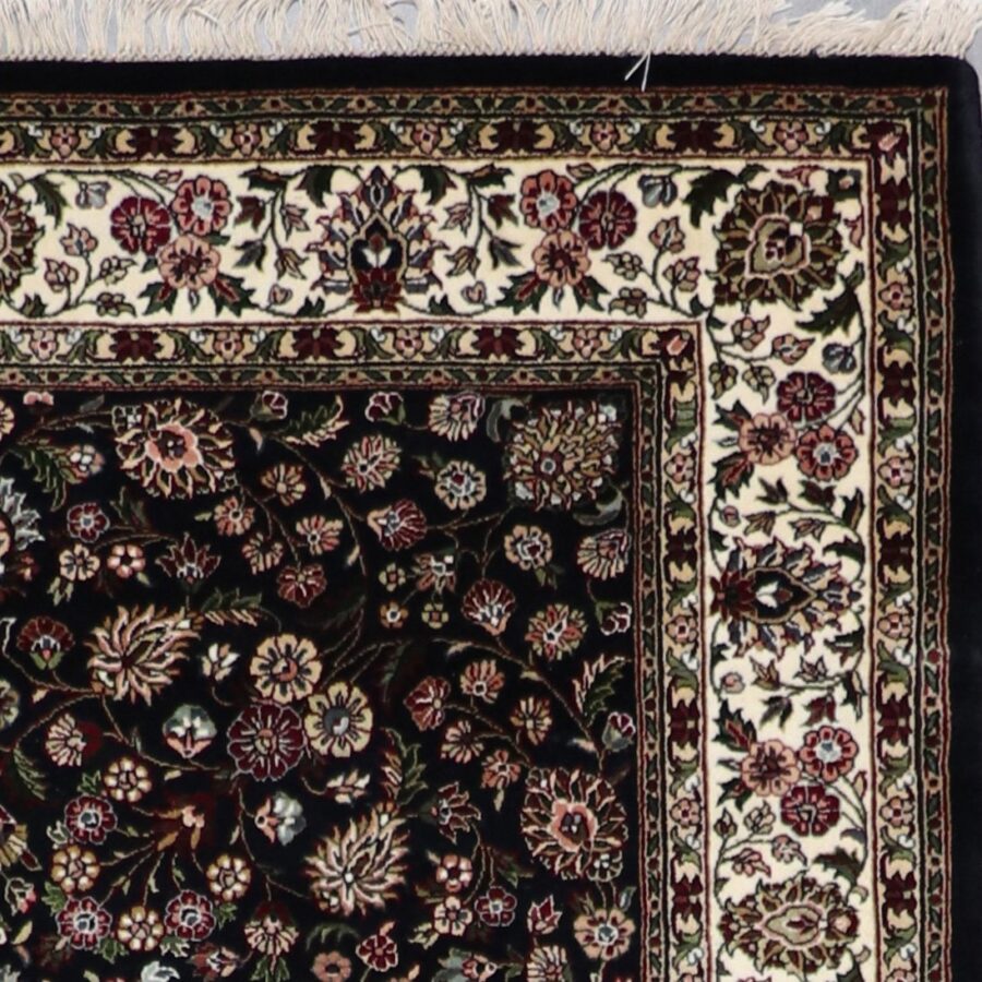 5'2"x8'3" Traditional Black Tabriz Wool Hand-Knotted Rug - Direct Rug Import | Rugs in Chicago, Indiana,South Bend,Granger