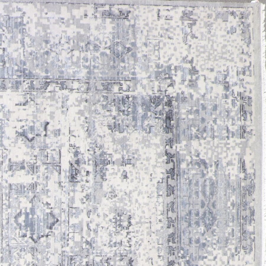 9'1"x12'5" Transitional Gray&Ivory Wool & Silk Hand-Knotted Rug - Direct Rug Import | Rugs in Chicago, Indiana,South Bend,Granger