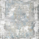 7'9"x9'10" Transitional Gray Wool & Silk Hand-Finished Rug