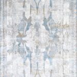 5’2”x7’5” Transitional Gray Wool & Silk Hand-Finished Rug