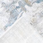 5’2”x7’5” Transitional Gray Wool & Silk Hand-Finished Rug - Image 4