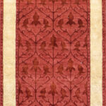 2’7”x10’ Decorative Burgundy Wool & Silk Hand-Finished Rug
