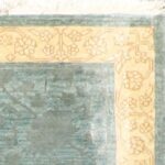 2’7”x10’ Decorative Teal Wool & Silk Hand-Finished Rug - Image 3